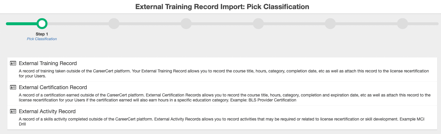 External Training Record