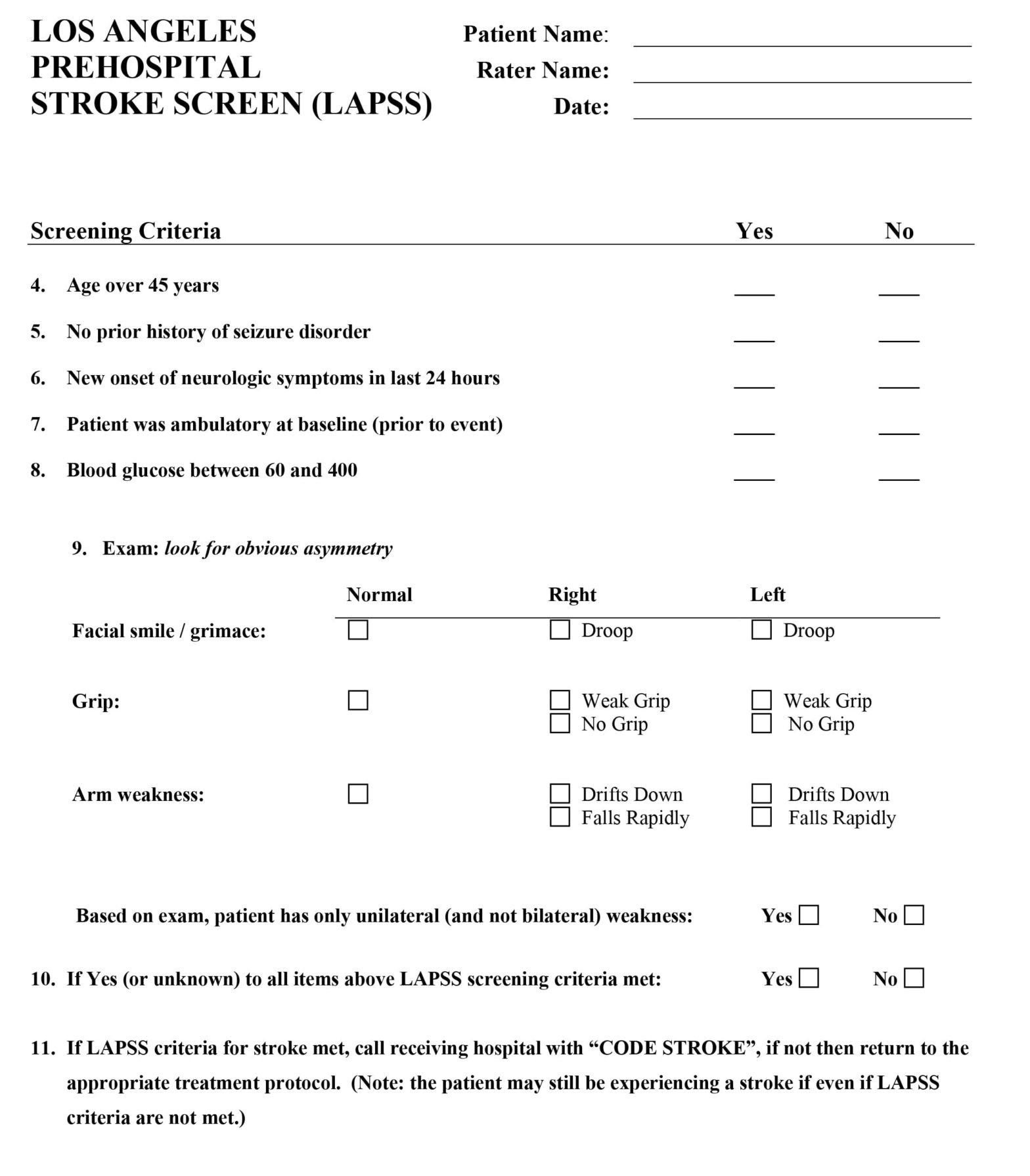 Stroke Examination Tools CareerCert